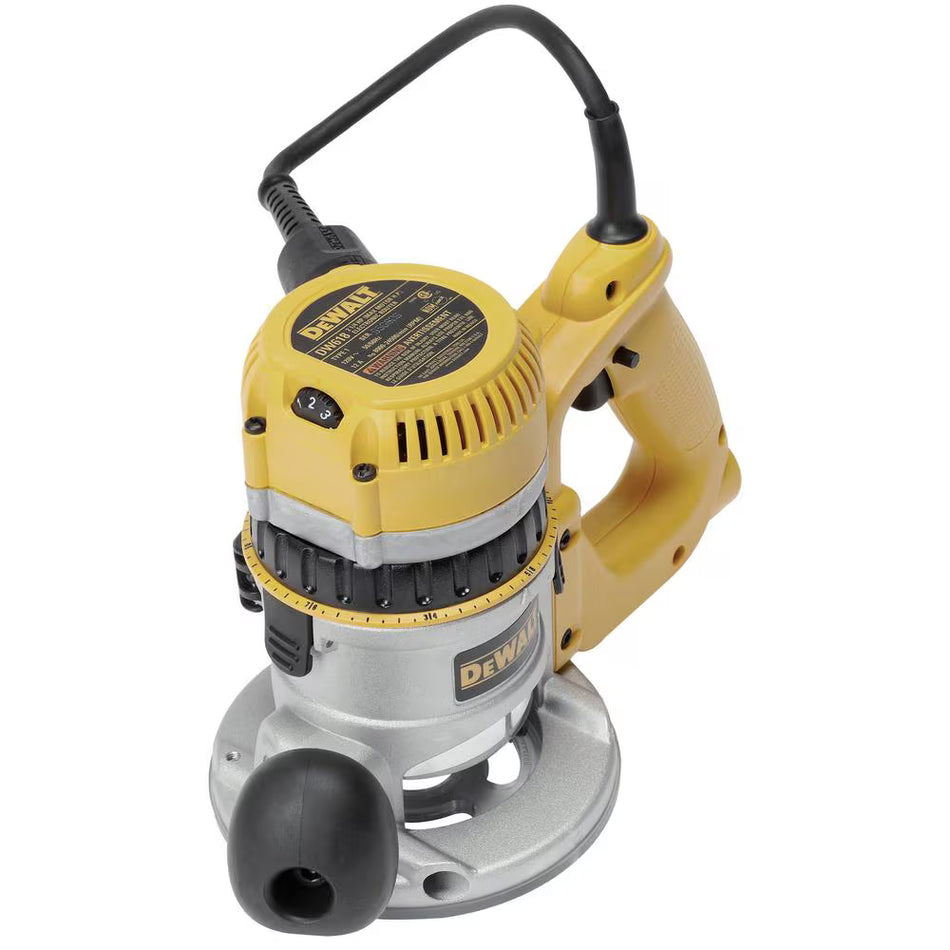DEWALT DW618D, 2-1/4 HP (maximum motor HP) EVS D-Handle Router with Soft Start