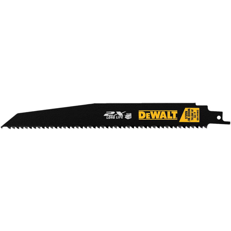 DEWALT DWA4169, 9'' 6TPI 2X Reciprocating Saw Blade (5/pkg)
