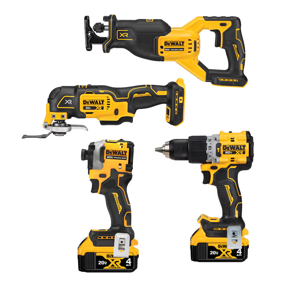 DEWALT DCK4050M2, 20V MAX Brushless 4-Tool 2x 4.0Ah Combo Kit