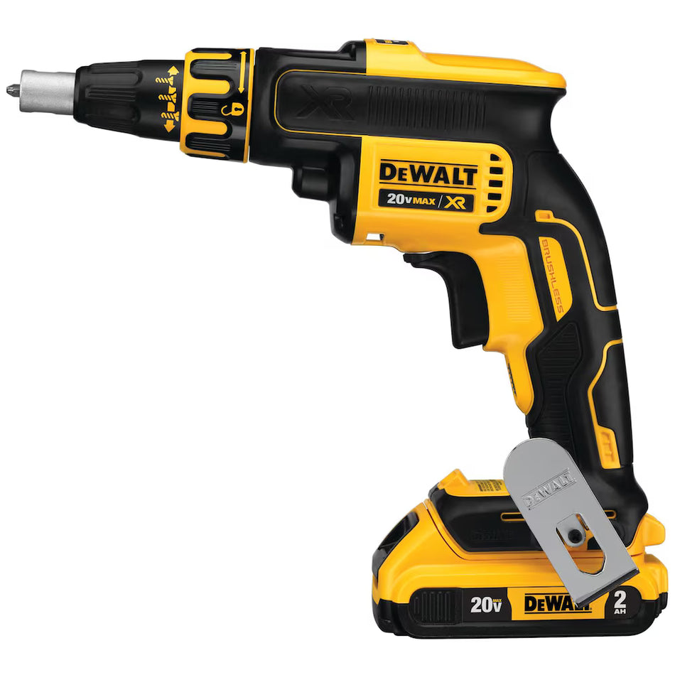 DEWALT DCK265D2, 20V MAX XR Brushless 2-Tool Drywall Screwgun & Cut-Out Tool 2x 2.0Ah Combo Kit