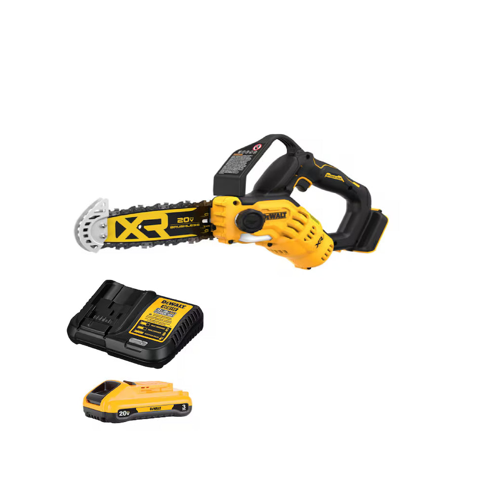 DEWALT DCCS623L1, 20V MAX Brushless Cordless 8" Pruning Chainsaw Kit (3.0AH)