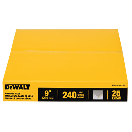 DEWALT DWAM24025P, 9'' Drywall Mesh 240 grit (25/pkg)