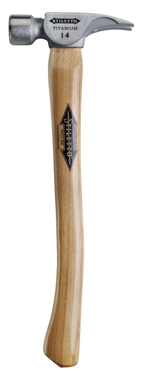 Stiletto TI14MC, 14oz Titanium Milled Face Curved Hickory Handle Hammer