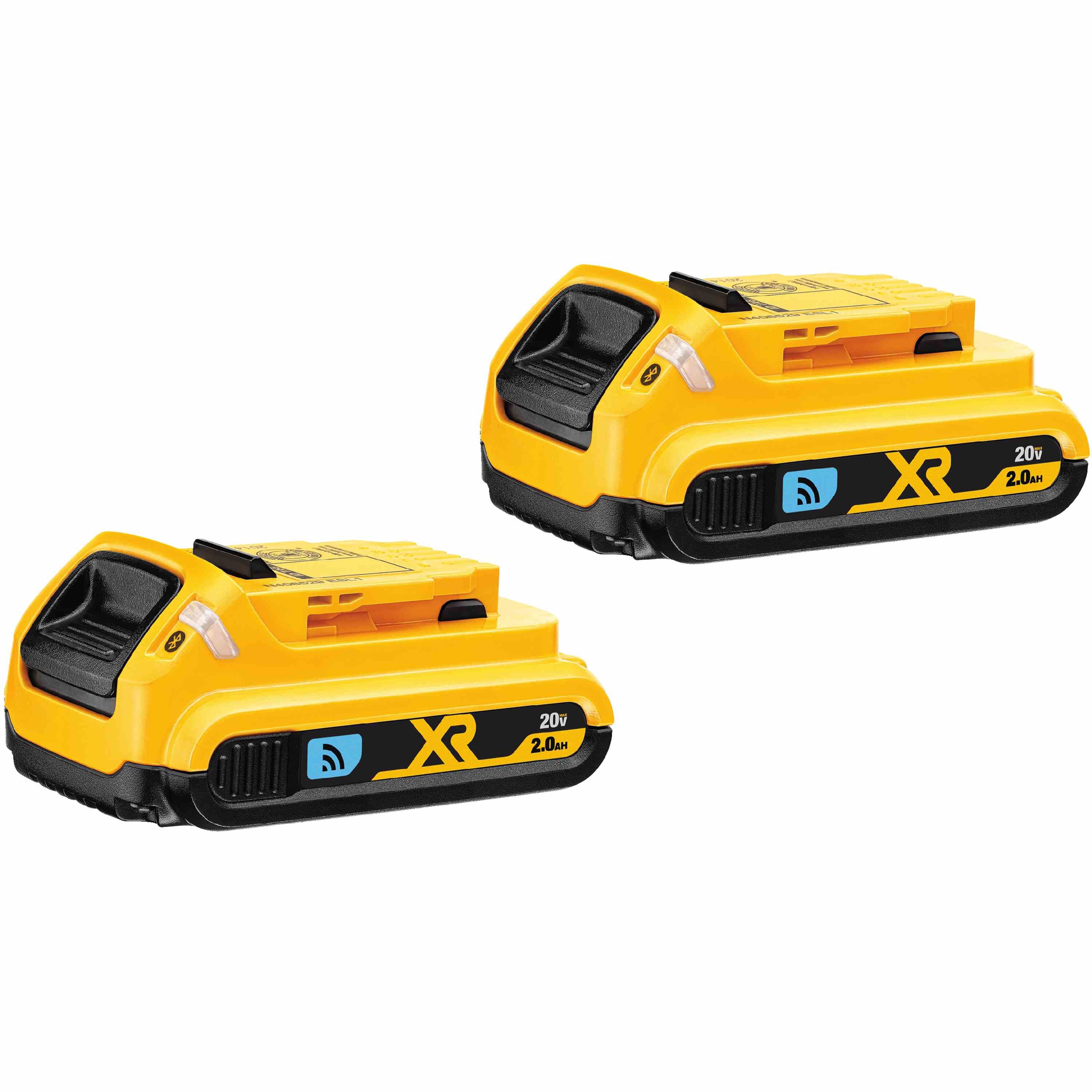 DEWALT DCB203BT-2, 20V MAX Compact Battery with Bluetooth, Twin Pack (2.0 Ah)
