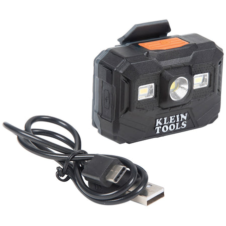 Klein Tools 60107RL, Hard Hat, Non-Vented, Cap Style with Rechargeable Headlamp, White