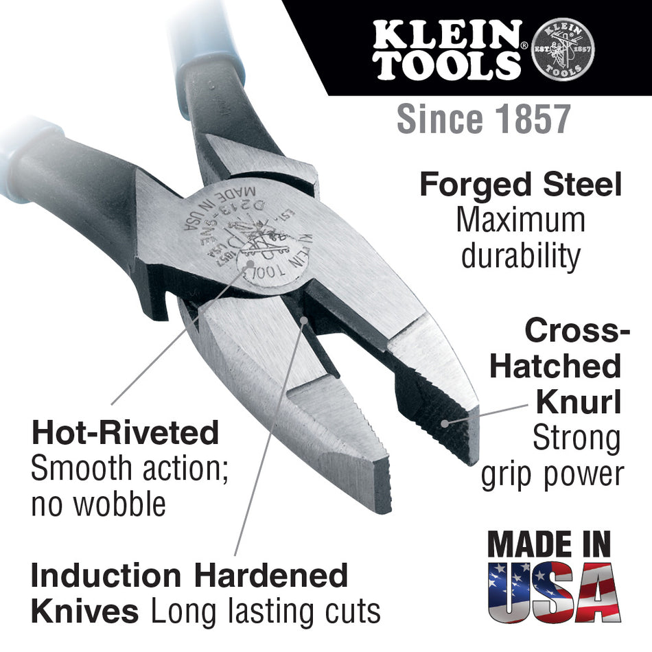 Klein Tools D2000-9NE, Lineman's Pliers, 9-Inch