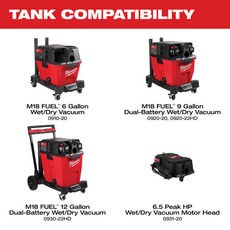 Milwaukee 0932-20, 12 Gallon Wet/Dry Vacuum Tank