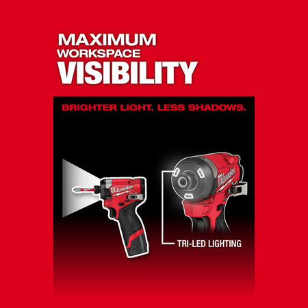 Milwaukee 3453-20, M12 FUEL™ 1/4" Hex Impact Driver (Tool Only)