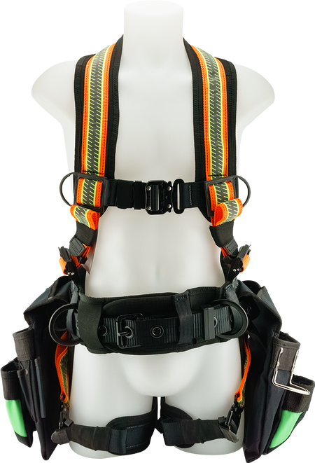 Primeline 23-046, JUGGERNAUT TRU-VIS UTILITY HARNESS WITH BAGS - SMALL