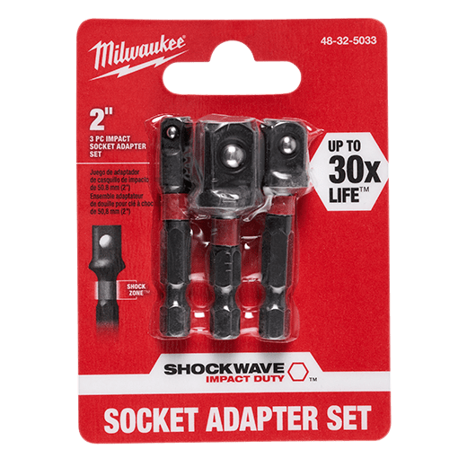 Milwaukee 48-32-5033, SHOCKWAVE 3PC Impact Socket Adapter Set