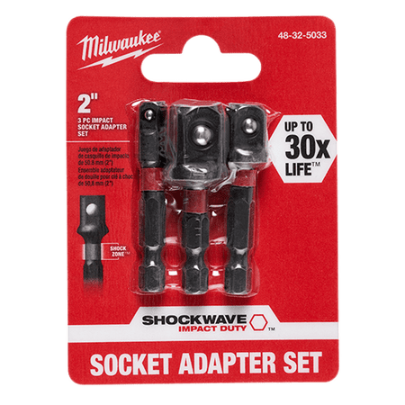 Milwaukee 48-32-5033, SHOCKWAVE 3PC Impact Socket Adapter Set