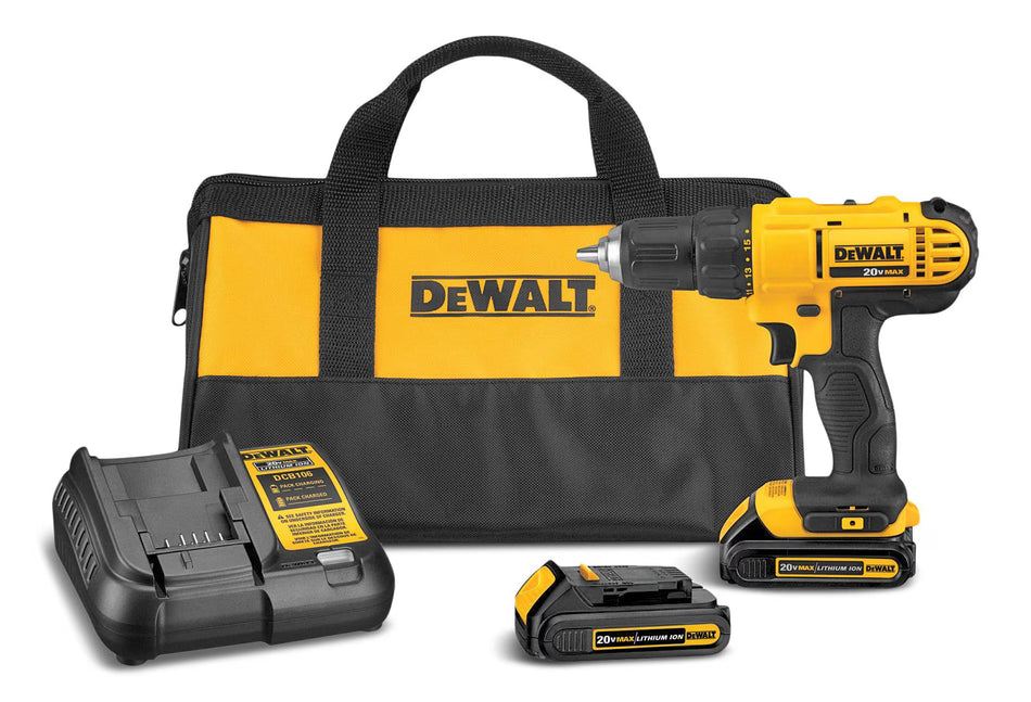 DEWALT DCD771C2XB, 20V MAX LI-ION COMPACT DRILL/DRIVER KIT WITH BONUS BATTERY