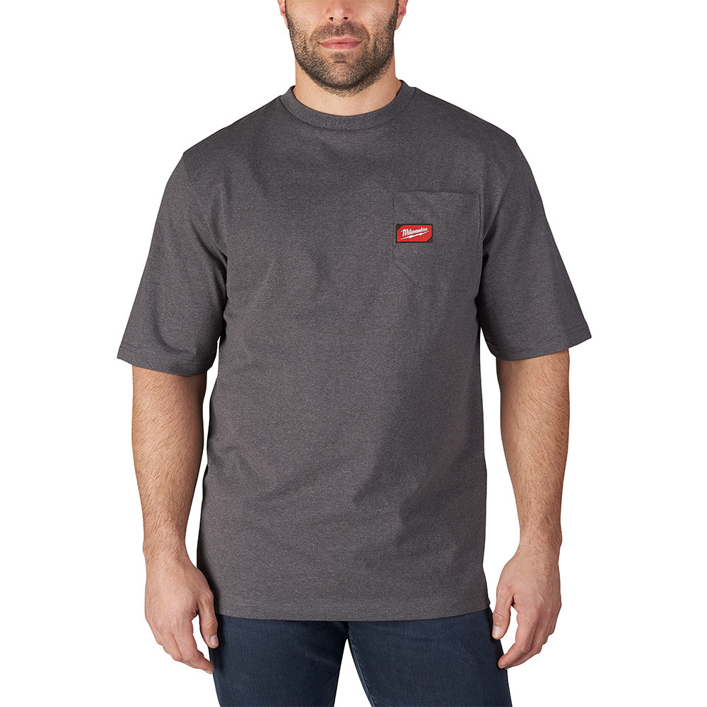 Milwaukee 601G, HEAVY DUTY POCKET TEE SHIRT (GRAY)