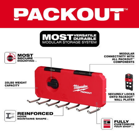 Milwaukee 48-22-8329, PACKOUT™ 7-Hook Rack
