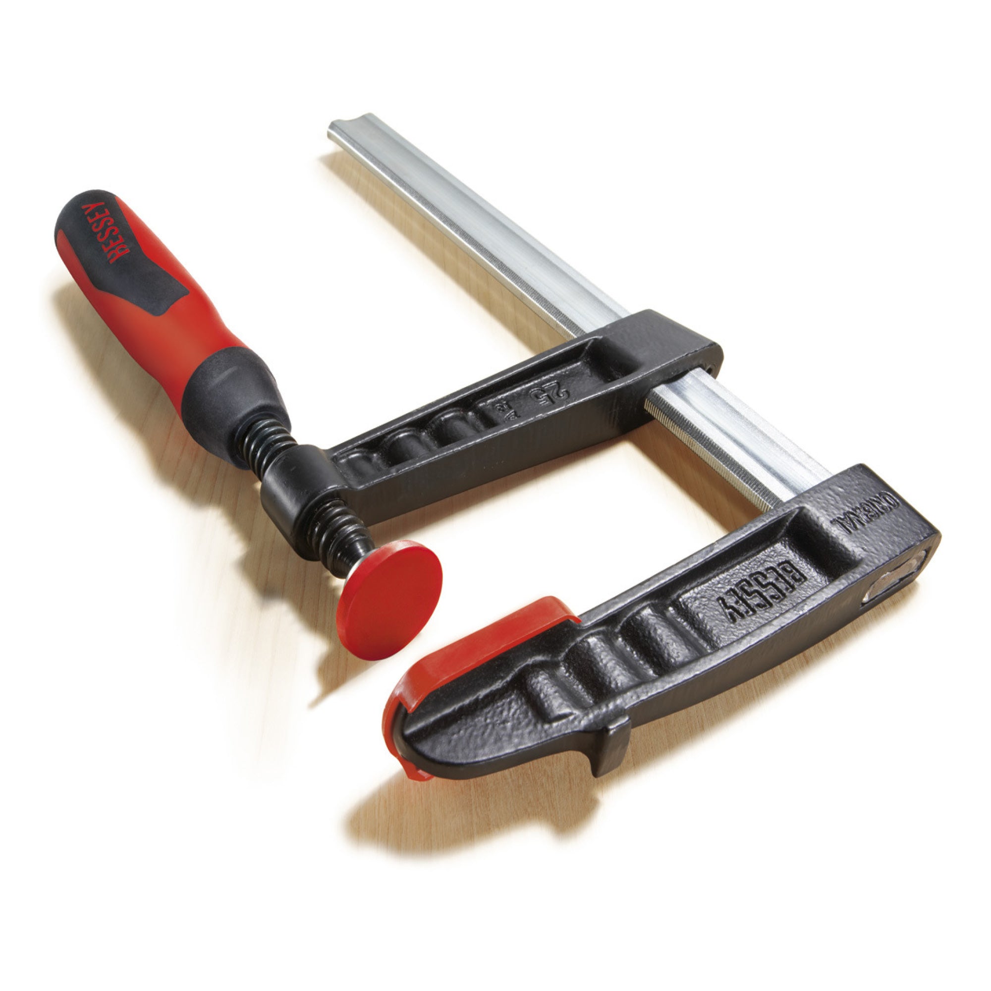 BESSEY TG4.008+2K, Clamp, woodworking, F-style, 2K handle, replaceable pads, 4 In. x 8 In., 880 lb