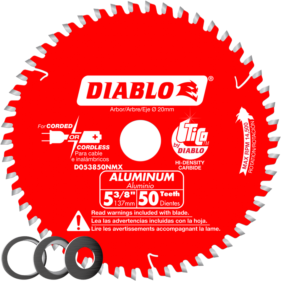 Diablo D053850NMX, 5-3/8 in. x 50 Tooth Aluminum Cutting Saw Blade