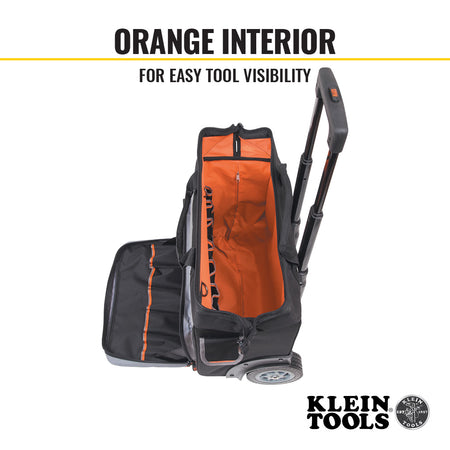 Klein Tools 55452RTB, Tool Bag, Tradesman Pro™ Rolling Tool Bag, 24 Pockets, 19-Inch