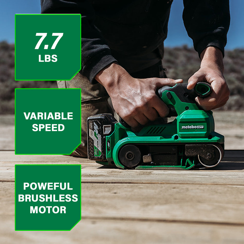 Metabo HPT SB3608DAQ4M, 36V MultiVolt™ Cordless Brushless 3" x 21" Belt Sander (Tool Body Only)