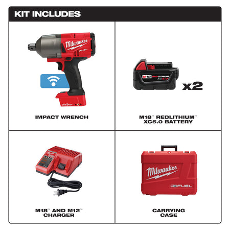 Milwaukee 2864-22, M18 FUEL 3/4" High Torque Impact Wrench Friction Ring Kit w/ONE-KEY