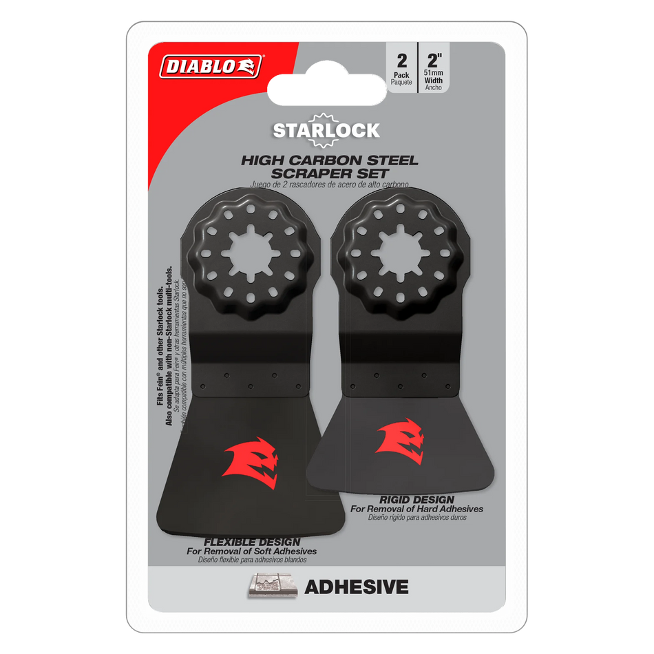 Diablo DOSSCRP2, Starlock High Carbon Steel Oscillating Scraper Set for Adhesive Removal
