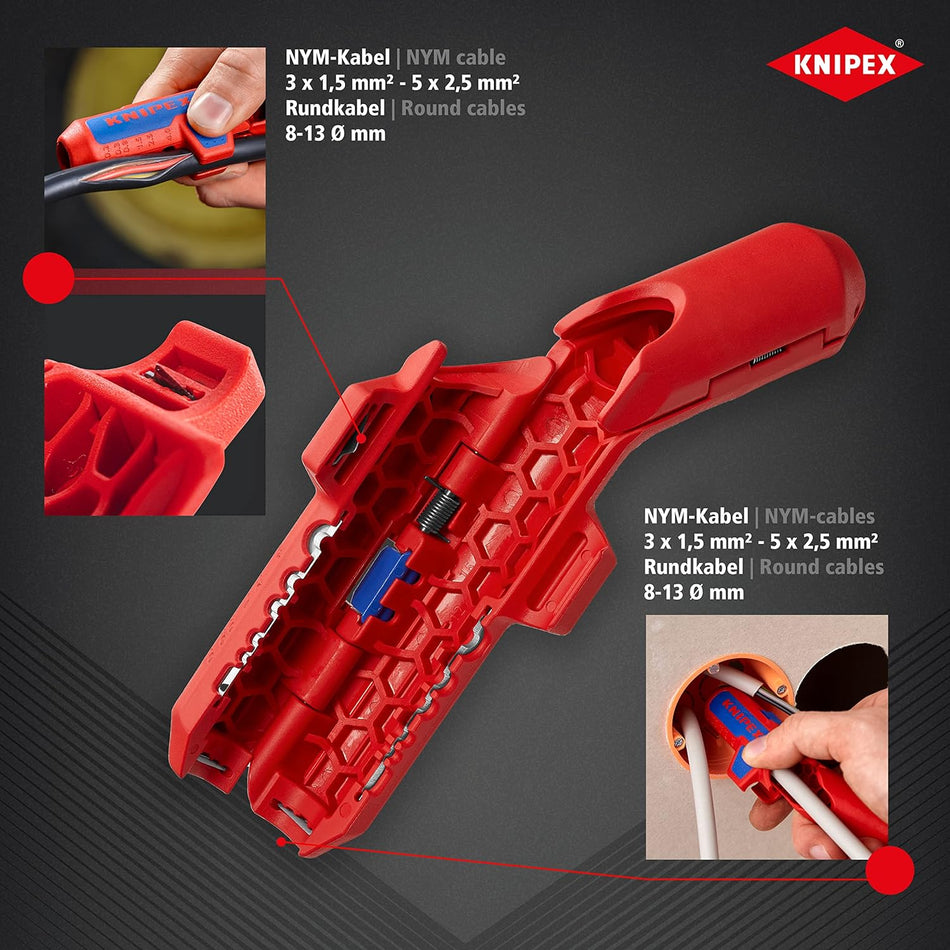 Knipex 16 95 01 SB, ErgoStrip Universal Stripping Tool 135 mm Right Hand