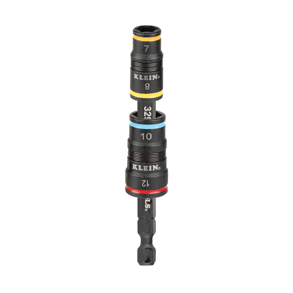 Klein Tools 32932M, 4-in-1 Impact Rated Flip Socket Set, Metric