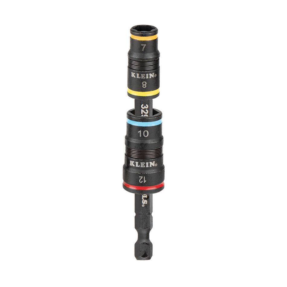 Klein Tools 32932M, 4-in-1 Impact Rated Flip Socket Set, Metric