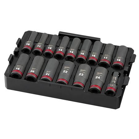Milwaukee 49-66-6818, SHOCKWAVE Impact Duty™ Socket 1/2” Dr 16PC MM TRAY Set