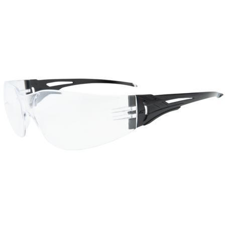 Edge Eyewear CV111,  Viso Safety Glasses (Black Frame / Clear Lens)