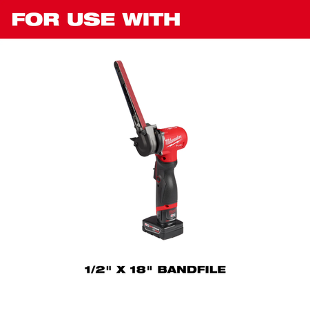 Milwaukee 48-80-9000, 1/2” x 18” 40/60/80/120 Grit Bandfile Belts – 4 pack variety