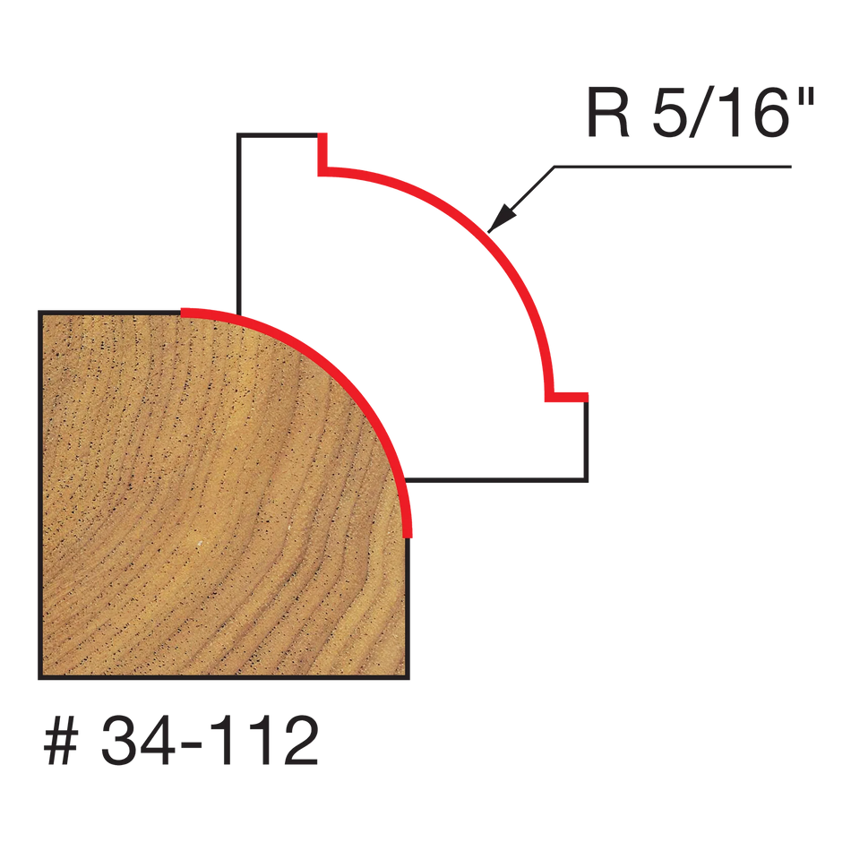 Freud 34-112, 5/16" Rounding Over Bit (1/4" Shank)