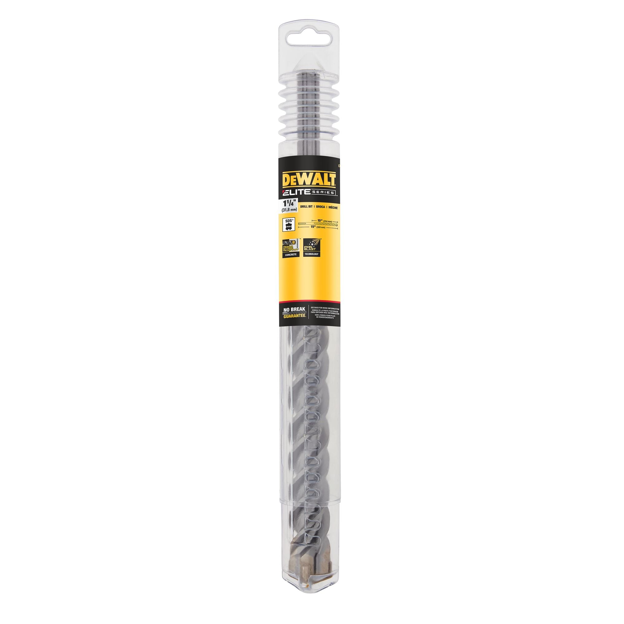 DEWALT DW5824, 1-1/4'' x 10'' x 15'' SDS Max High Impact Carbide 4-Cutter Drill Bits (sold/ea)