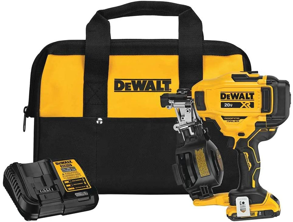 DEWALT DCN45RND1, 20V MAX Cordless Roofing Nailer Kit (2.0 Ah)