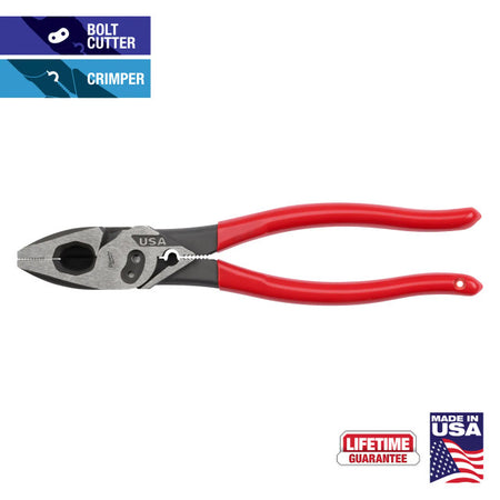 Milwaukee MT500C,  9" Lineman's Dipped Grip Pliers w/ Crimper & Bolt Cutter (USA)