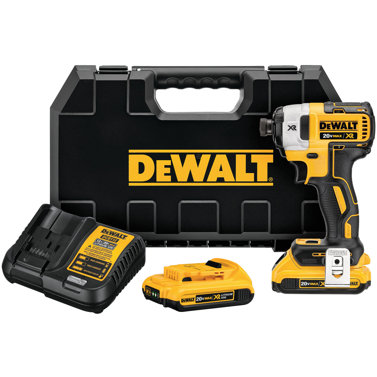 DEWALT DCF887D2, 20V MAX XR 1/4'' 3-Speed Impact Driver Kit (2.0Ah)