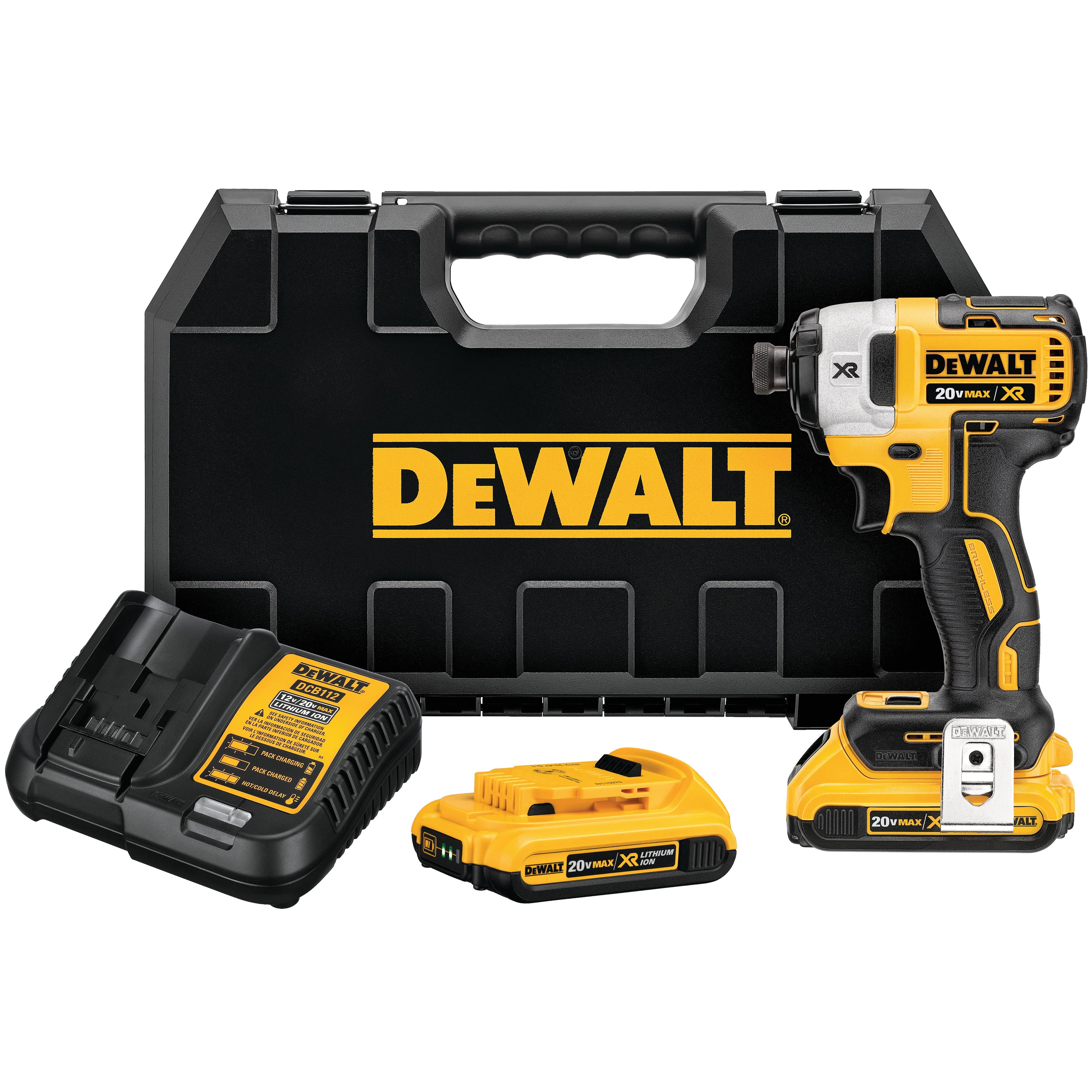 DEWALT DCF887D2, 20V MAX XR 1/4'' 3-Speed Impact Driver Kit (2.0Ah)