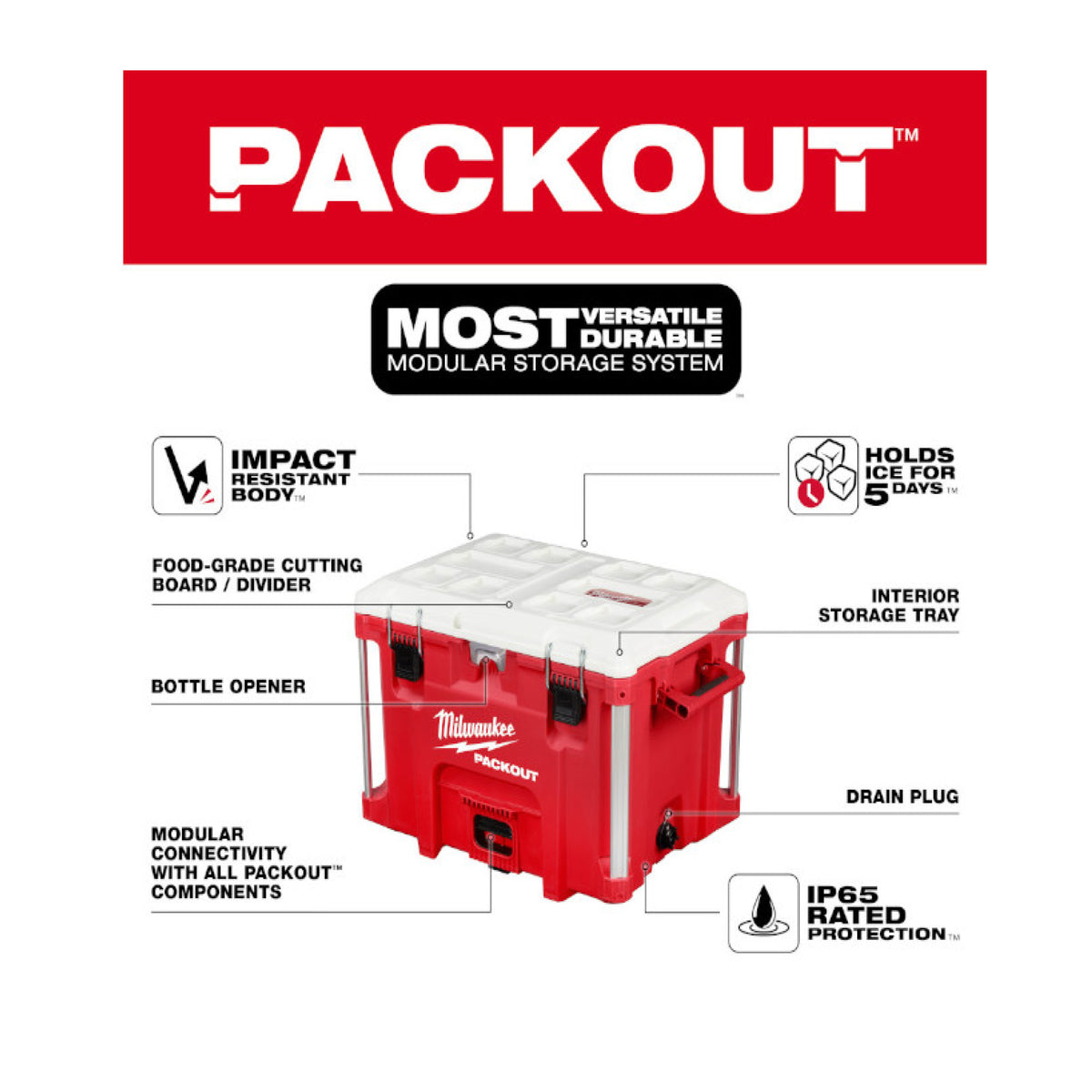 Milwaukee 48-22-8462, PACKOUT 40QT XL Cooler