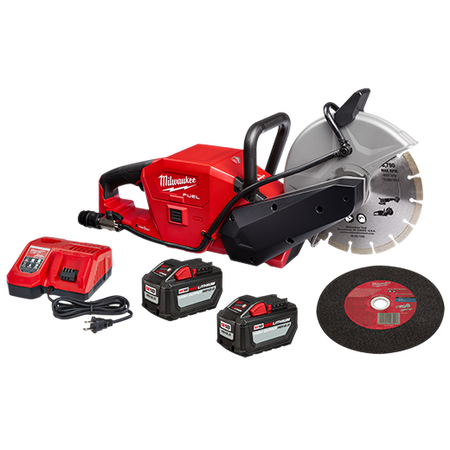Milwaukee 2786-22HD, M18 FUEL 9" Cut-Off Saw Kit (12.0 Ah x 2)