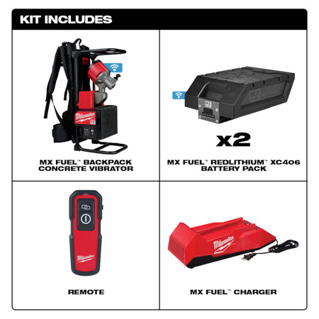 Milwaukee MXF371-2XC, MX FUEL Brushless Cordless Backpack Concrete Vibrator Kit
