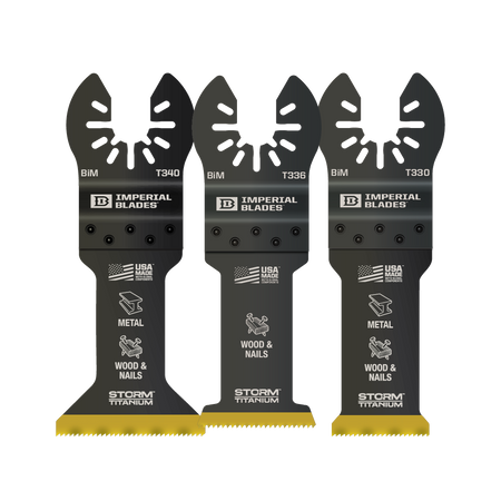 Imperial Blades IBOATV-3, One Fit Storm Titanium Metal/Wood Variety Pack, 3PC