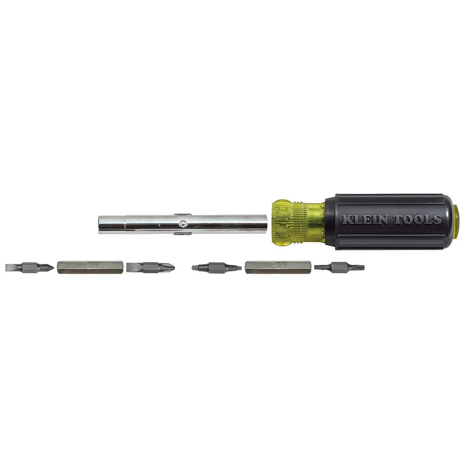 Klein Tools 32500, Multi-Bit Screwdriver / Nut Driver, 11-in-1, Ph, Sl, Sq, Torx Bits