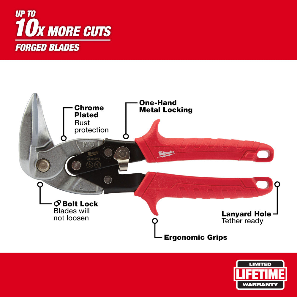 Milwaukee 48-22-4511, Left Cutting Right Angle Snips