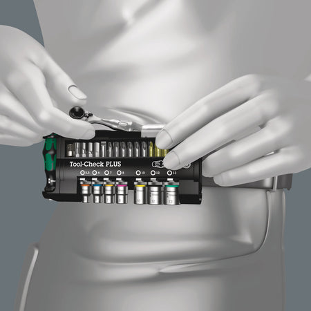 Wera 05056491001, TOOL-CHECK PLUS IMPERIAL BITS ASSORTMENT WITH RATCHET + SOCKETS, 39 PIECES