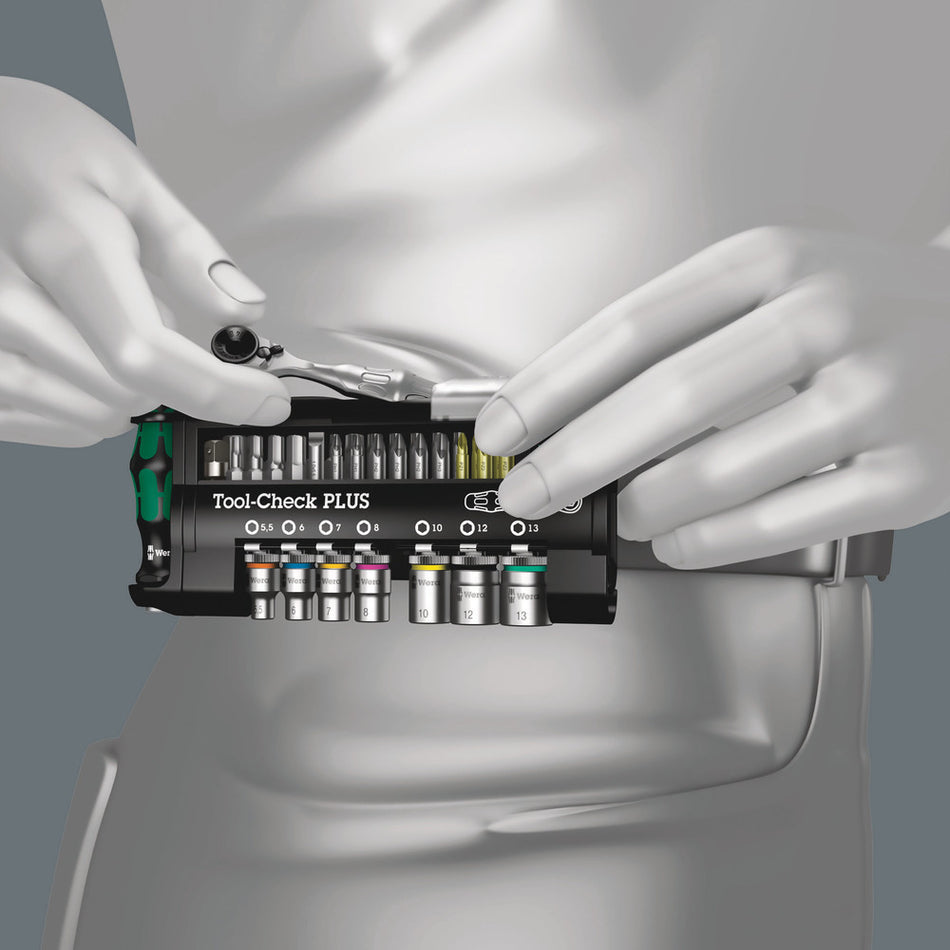 Wera 05056491001, TOOL-CHECK PLUS IMPERIAL BITS ASSORTMENT WITH RATCHET + SOCKETS, 39 PIECES