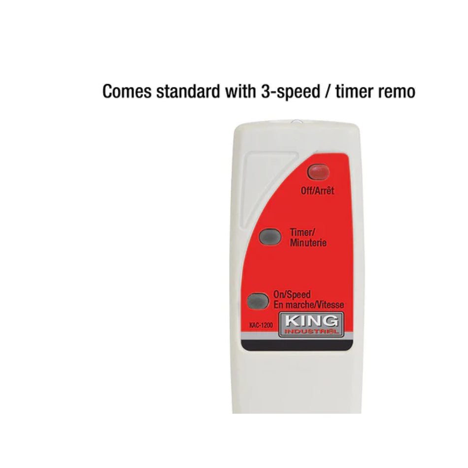 KING Canada KAC-1200, 3 Speed air cleaner - with remote control - 720, 1115, 1290 CFM