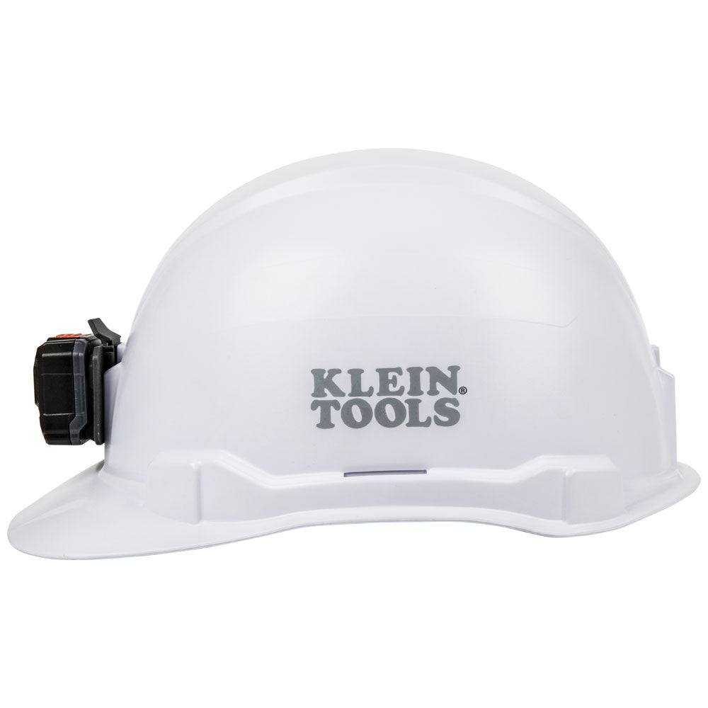 Klein Tools 60107RL, Hard Hat, Non-Vented, Cap Style with Rechargeable Headlamp, White
