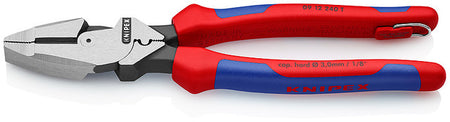 Knipex 09 12 240 T BKA, 9 1/4" Ultra-High Leverage Lineman's Pliers with Fish Tape Puller, Crimper, Tether Attachment
