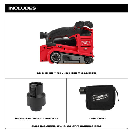 Milwaukee 2832-20, M18 Fuel Belt Sander 3" X 18"