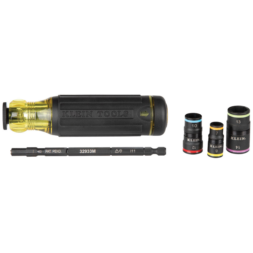 Klein Tools 32933M, 6-in-1 Impact Rated Flip Socket Set, Metric