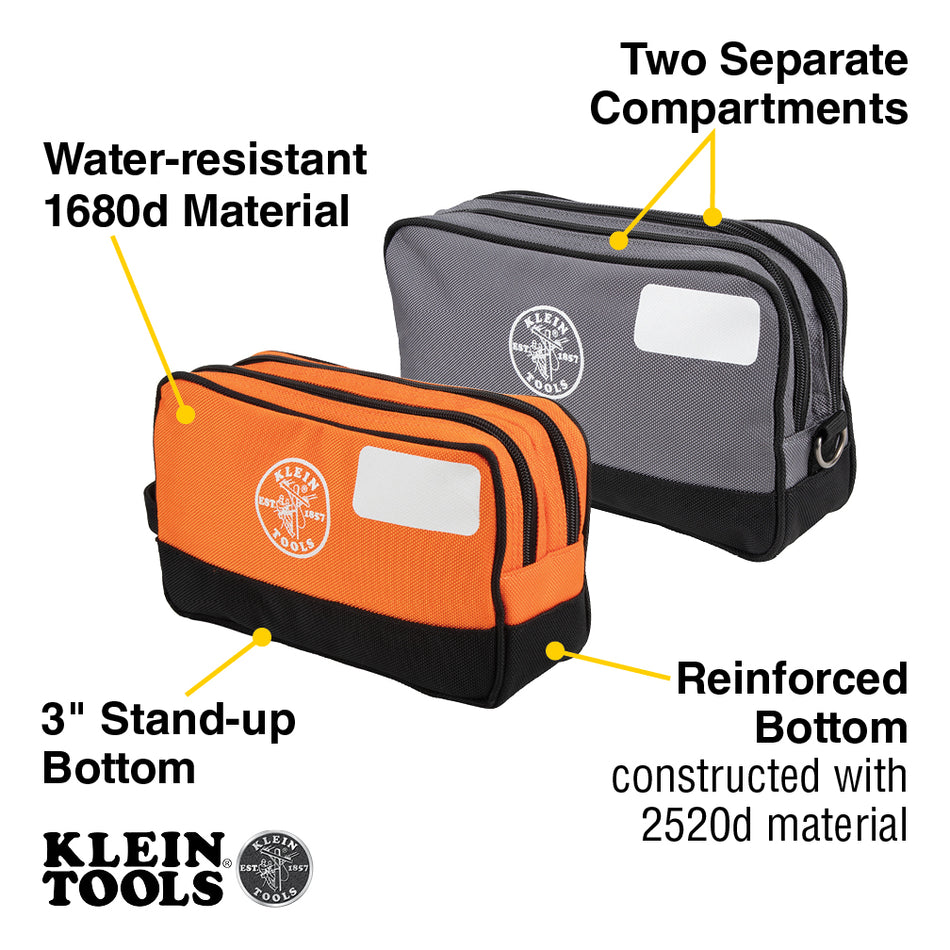 Klein Tools 55579, Double Zipper Tool Bag, 2-Pack